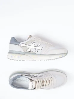 Premiata – Sneaker aus Veloursleder und Textil grau
