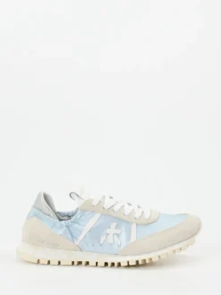 Premiata – Sneaker aus Veloursleder und Nylon hellblau