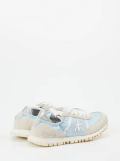 Premiata – Sneaker aus Veloursleder und Nylon hellblau