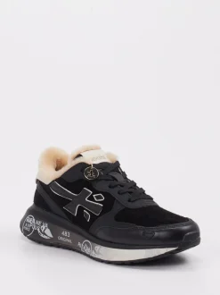 Premiata – Sneaker aus Veloursleder schwarz