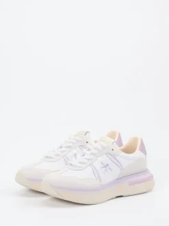 Premiata – Sneaker aus Veloursleder und Textil Weiß