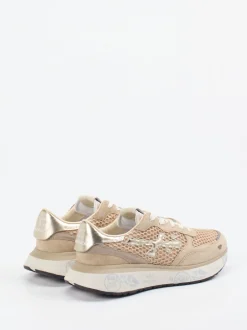 Premiata – Sneaker aus Veloursleder und Mesh beige