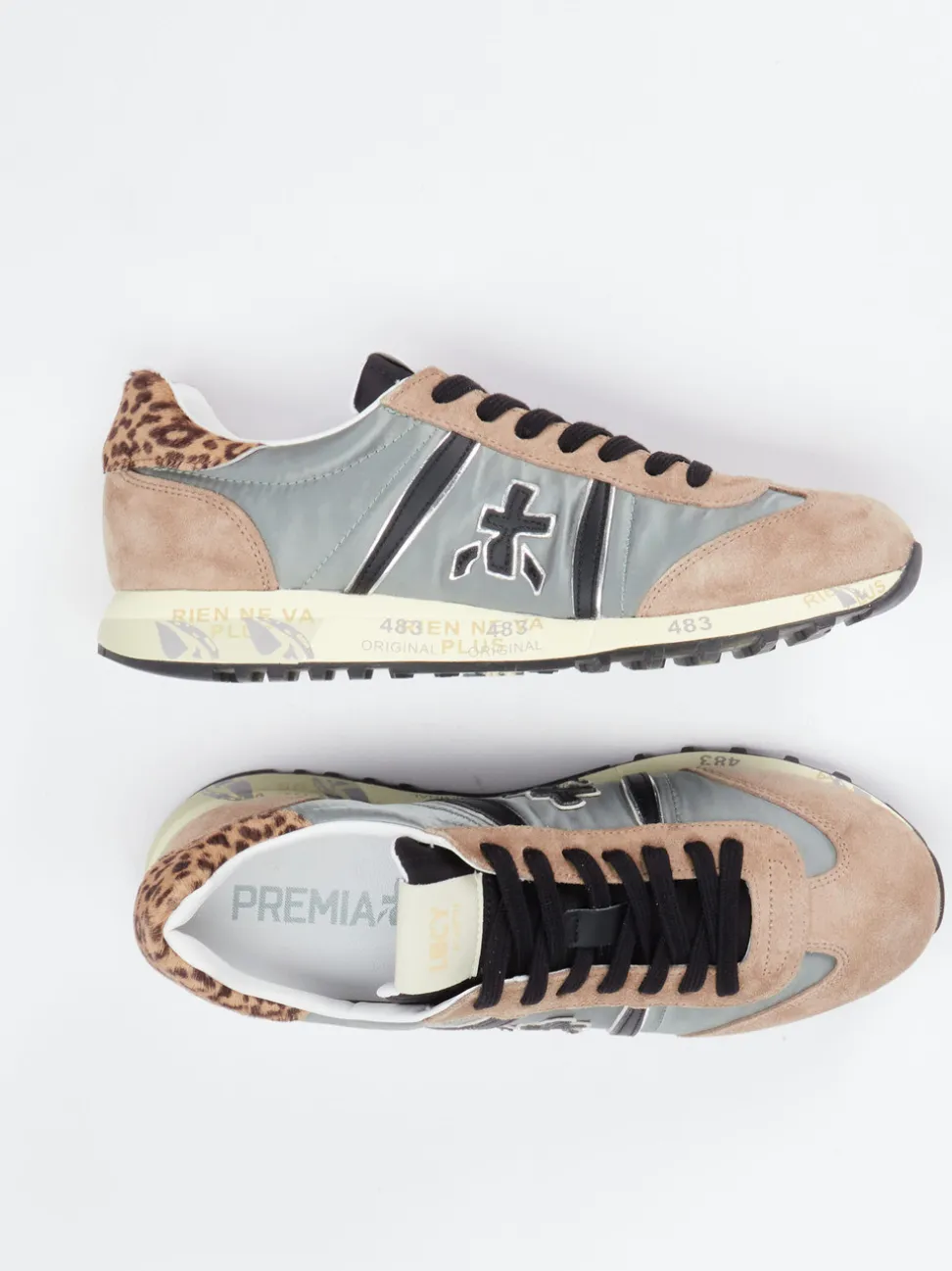 Premiata – Sneaker aus Veloursleder mit Leomuster