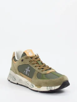 Premiata – Sneaker aus Veloursleder und Nylon Olivgrün