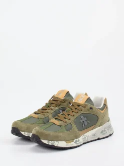 Premiata – Sneaker aus Veloursleder und Nylon Olivgrün