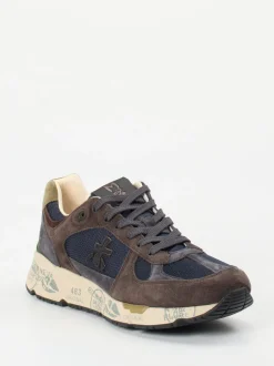 Premiata – Sneaker aus Veloursleder und Mesh Dunkelblau