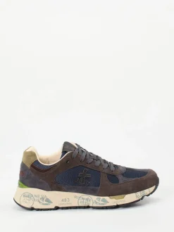 Premiata – Sneaker aus Veloursleder und Mesh Dunkelblau