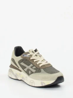 Premiata – Sneaker aus Veloursleder und Mesh beige