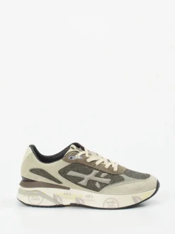 Premiata – Sneaker aus Veloursleder und Mesh beige