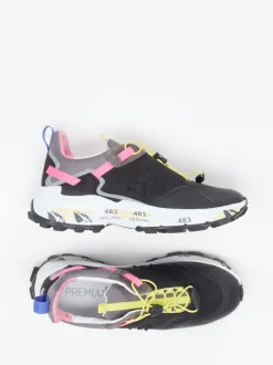Premiata – Trail-Sneaker aus Textil in Schwarz