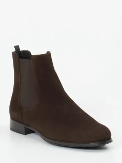 Pretty Ballerinas – Chelsea Boots aus Veloursleder Dunkelbraun