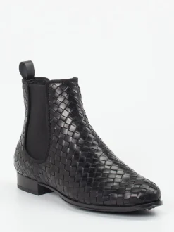 Pretty Ballerinas – Chelsea Boots aus Flechtleder schwarz