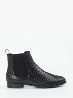 Pretty Ballerinas – Chelsea Boots aus Flechtleder schwarz