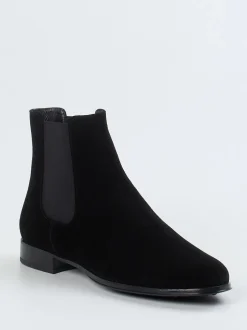 Pretty Ballerinas – Chelsea Boots aus Veloursleder Schwarz