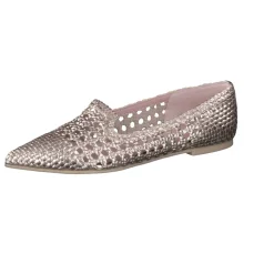 Pretty Ballerinas – Loafer-Ballerinas aus Metallicleder Roségold