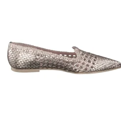 Pretty Ballerinas – Loafer-Ballerinas aus Metallicleder Roségold