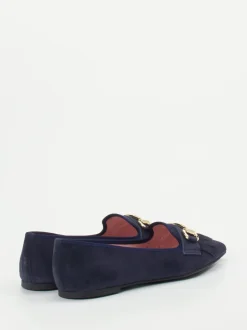 Pretty Ballerinas – Loafer-Ballerinas aus Veloursleder blau