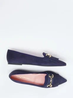 Pretty Ballerinas – Loafer-Ballerinas aus Veloursleder blau