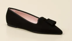 Pretty Ballerinas – Loafer-Ballerinas aus Veloursleder Schwarz