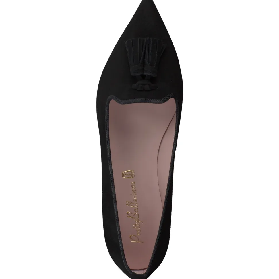 Pretty Ballerinas – Loafer-Ballerinas aus Veloursleder Schwarz