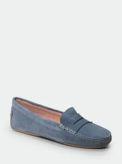 Pretty Ballerinas – Loafer aus Veloursleder jeansblau