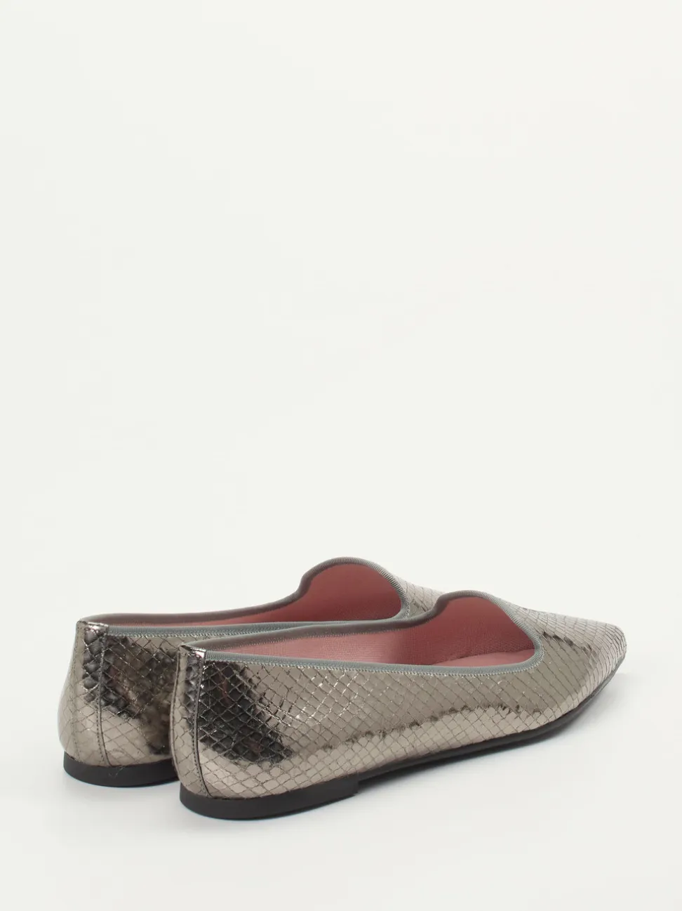 Pretty Ballerinas – Loafer-Ballerinas aus geprägtem Leder silber