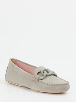 Pretty Ballerinas – Loafer aus Veloursleder in Steingrau
