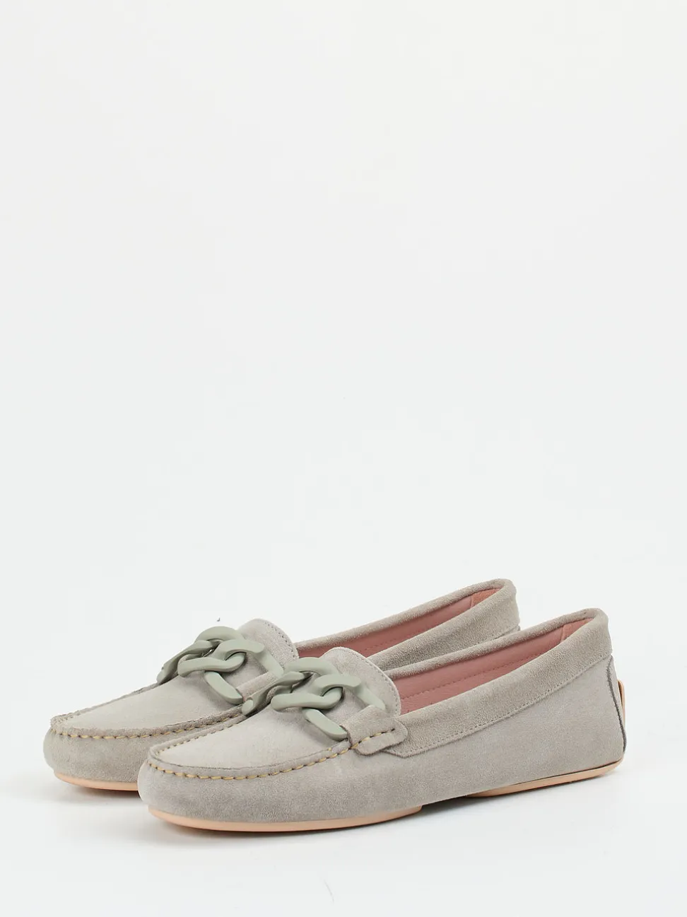 Pretty Ballerinas – Loafer aus Veloursleder in Steingrau