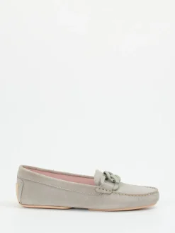 Pretty Ballerinas – Loafer aus Veloursleder in Steingrau