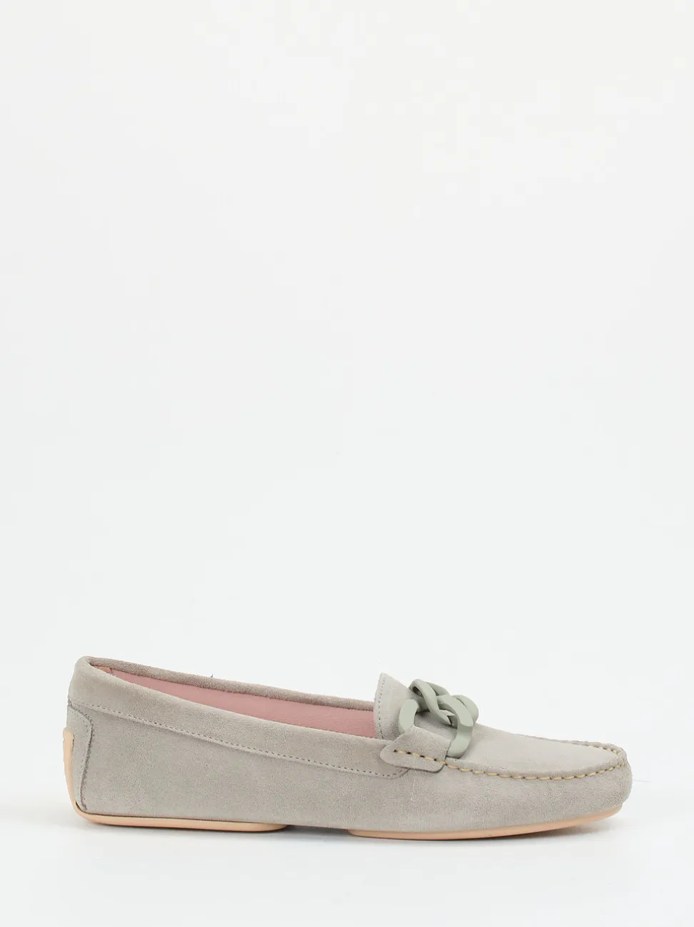 Pretty Ballerinas – Loafer aus Veloursleder in Steingrau