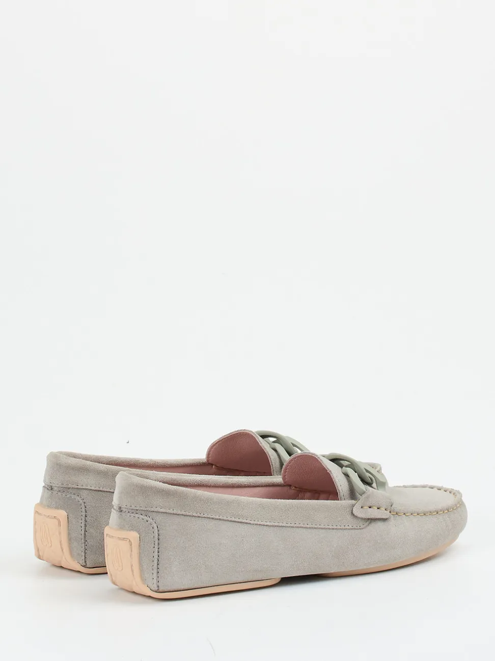 Pretty Ballerinas – Loafer aus Veloursleder in Steingrau