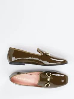 Pretty Ballerinas – Loafer aus Lackleder in Olivgrün