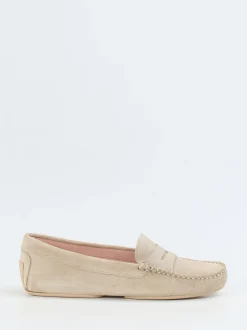 Pretty Ballerinas – Loafer aus Veloursleder Beige