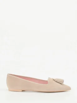 Pretty Ballerinas – Loafer-Ballerinas aus Veloursleder Beige