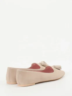 Pretty Ballerinas – Loafer-Ballerinas aus Veloursleder Beige