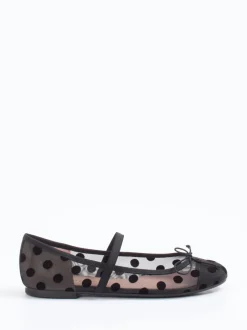 Pretty Ballerinas – Mary Jane Ballerinas aus Mesh schwarz