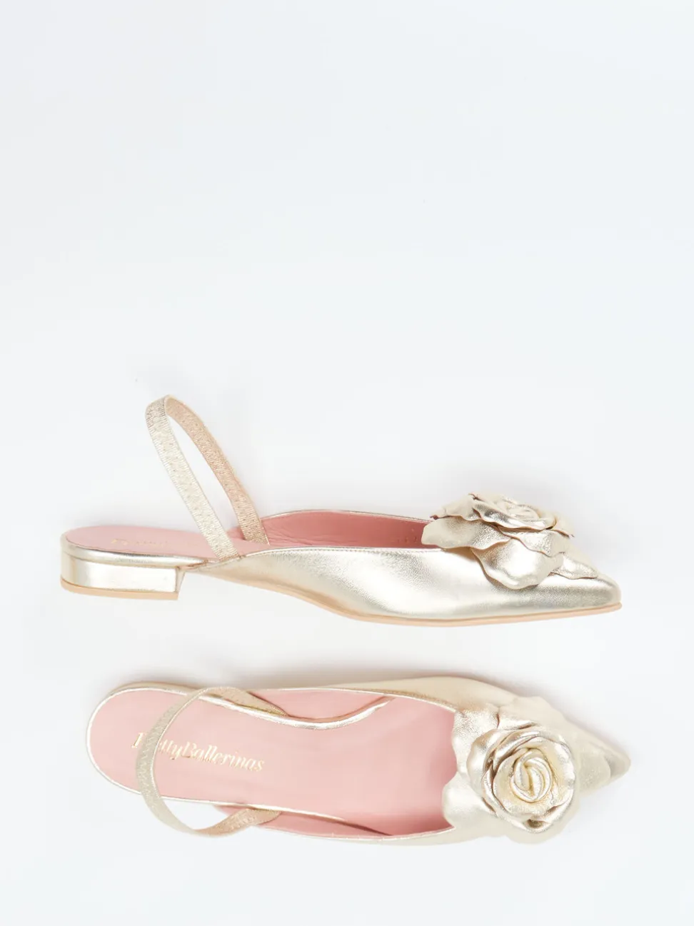Pretty Ballerinas – Slingback-Ballerinas aus Metallicleder Gold