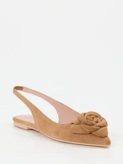 Pretty Ballerinas – Slingback-Ballerinas aus Veloursleder Braun