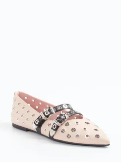 Pretty Ballerinas – Spitzballerinas aus Kalbleder creme