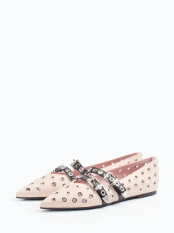 Pretty Ballerinas – Spitzballerinas aus Kalbleder creme