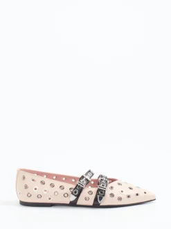 Pretty Ballerinas – Spitzballerinas aus Kalbleder creme