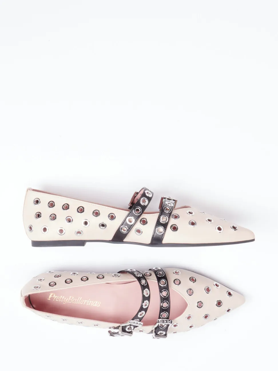 Pretty Ballerinas – Spitzballerinas aus Kalbleder creme
