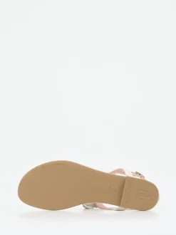 Pretty Ballerinas – Zehentrenner aus Lammleder Cremeweiß