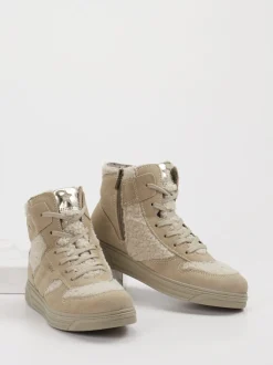 Primigi – High-Top-Sneaker aus Veloursleder Beige