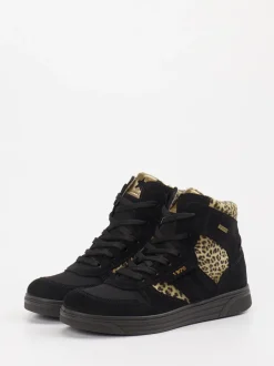 Primigi – High-Top-Sneaker aus Veloursleder schwarz