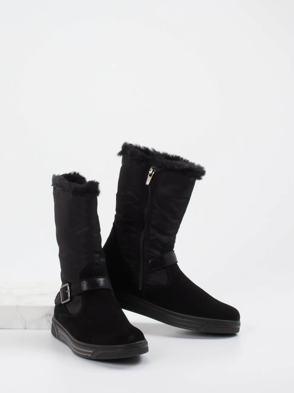 Primigi – Kinder-Winterstiefel aus Veloursleder schwarz