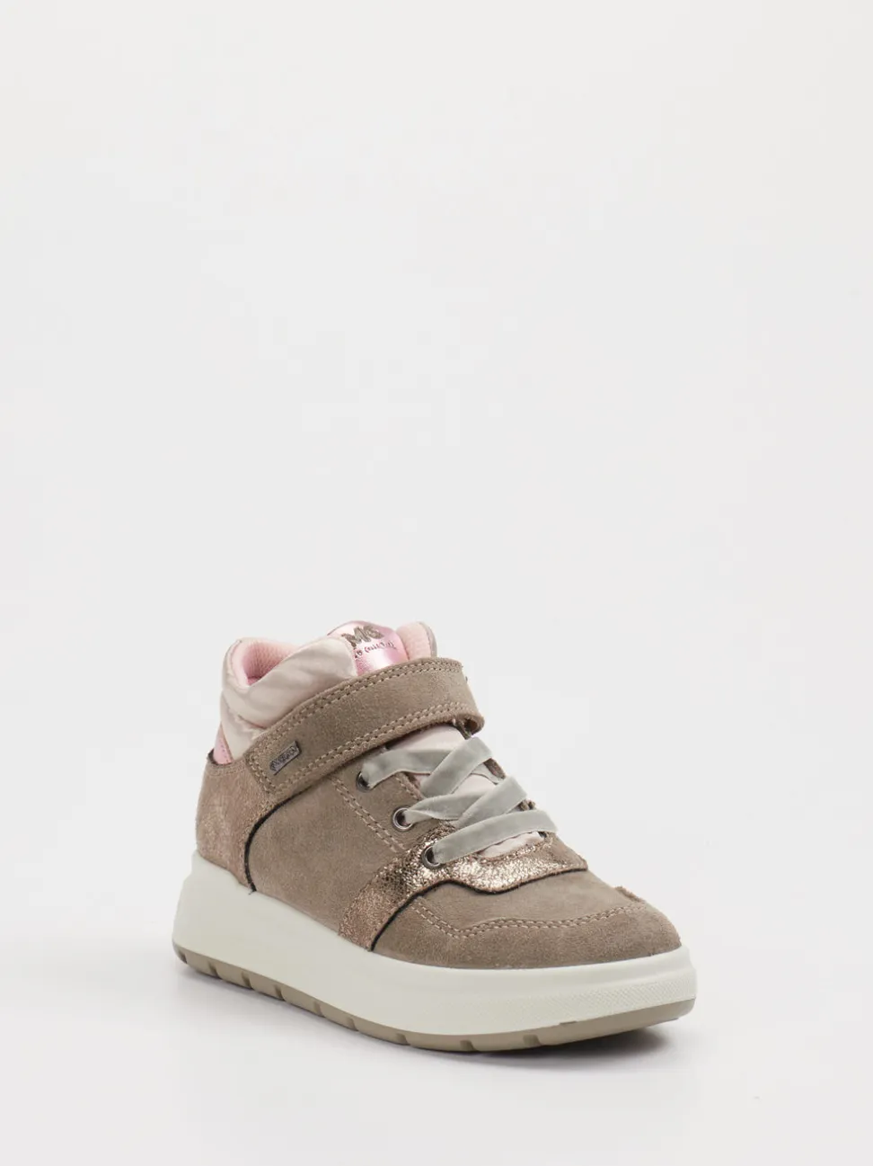 Primigi – Mid-Top Sneaker aus Veloursleder Taupe