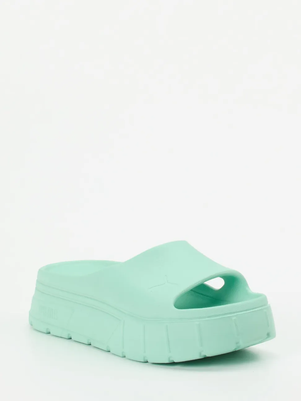 Puma – Badepantolette aus Gummi in Mintgrün