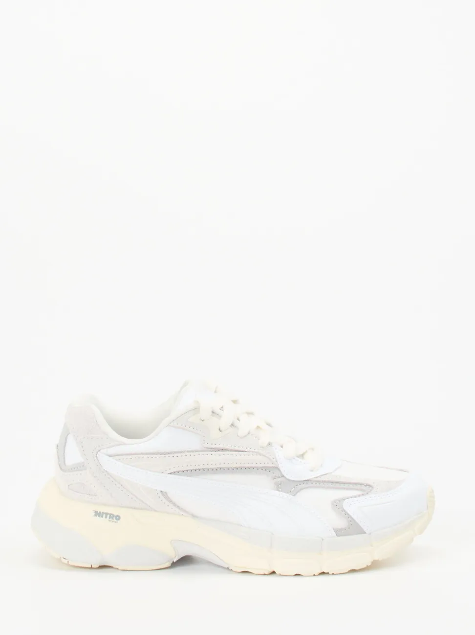 Puma – Chunky Sneaker aus Textil und Wildleder Offwhite