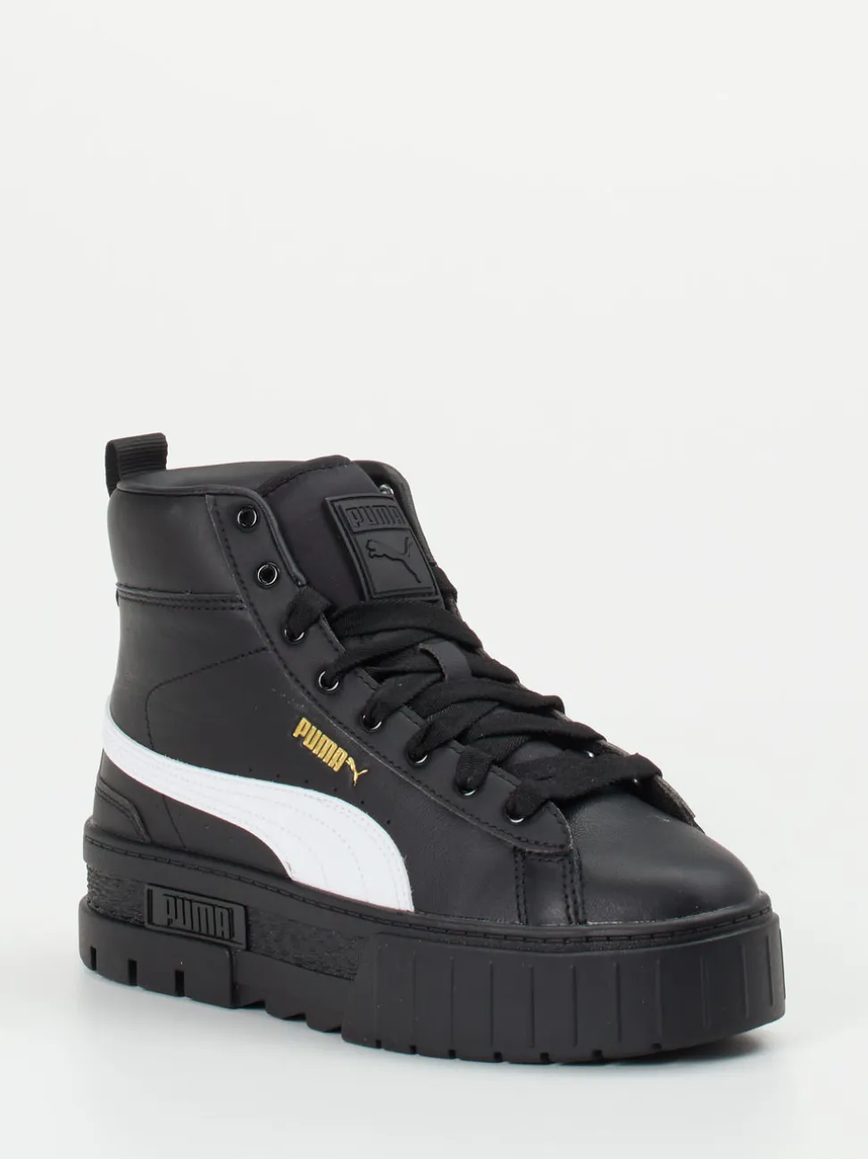 Puma – High-Top Sneaker aus Leder in Schwarz